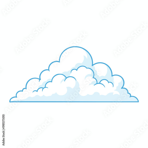 Minimalist Illustration of a Cloud for Weather and Nature Themes