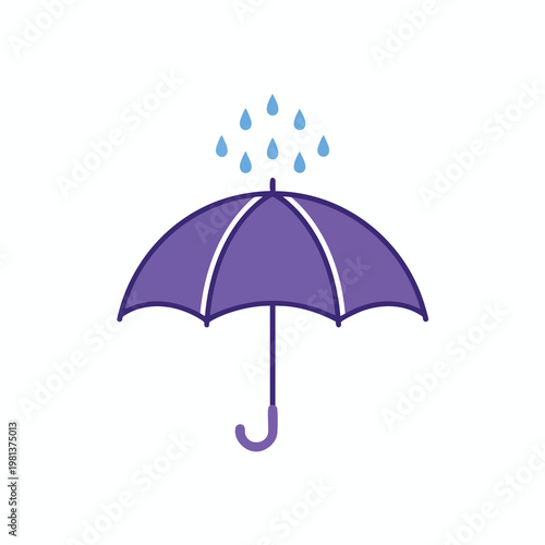 Colorful Umbrella with Raindrops Bright Weather Protection Concept for Stormy Days