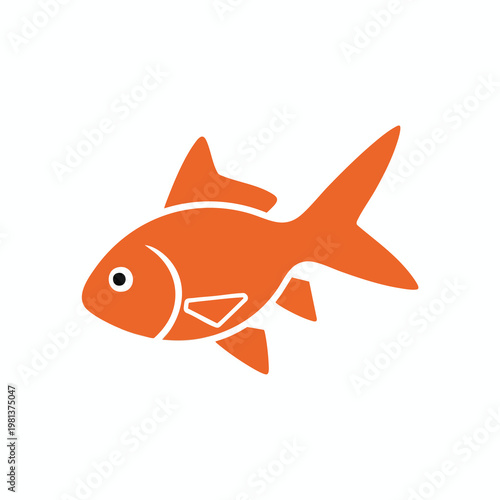 Stylized Goldfish Illustration for Marine and Aquarium Themes