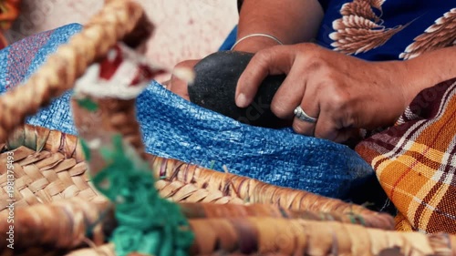 Hands Of A Woman Working On Argan Oil Production