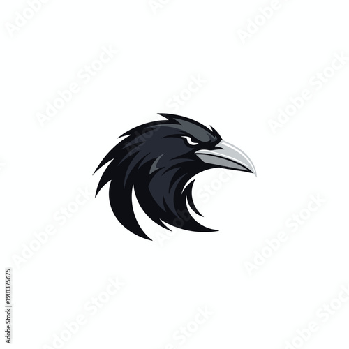 Stylish Black Eagle Head Logo Design for Nature and Wildlife Branding