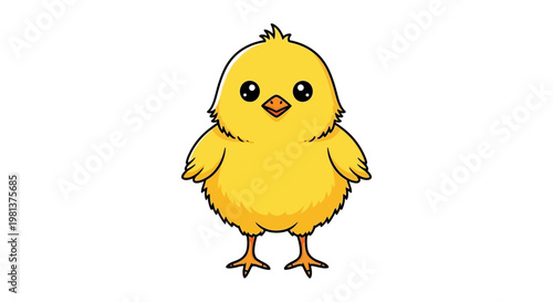 Cute Cartoon Yellow Baby Chick.