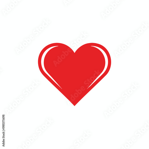 Stylish Red Heart Icon Symbolizing Love and Compassion