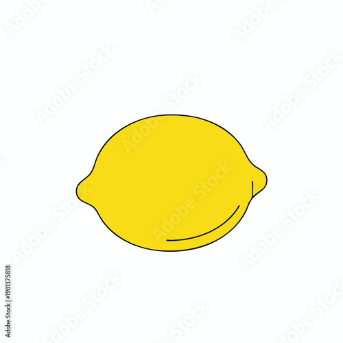 Bright Yellow Lemon Illustration for Food and Beverage Use