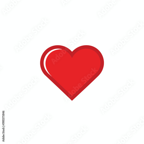Stylish Red Heart Icon for Love and Heartfelt Emotions in Design