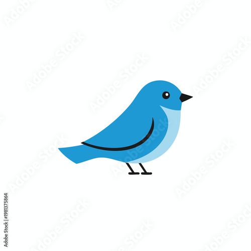 Adorable Blue Bird Illustration for Nature and Wildlife Designs