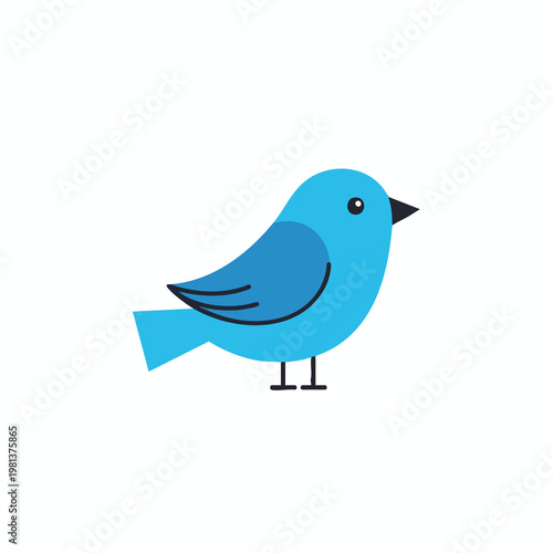 Cute Blue Cartoon Bird Illustration for Nature and Animal Themes