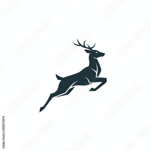 Stylish Illustration of a Roaring Deer with Antlers for Nature or Wildlife Themes