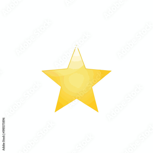 Bright Gold Star Icon for Achievement and Recognition in Digital Design