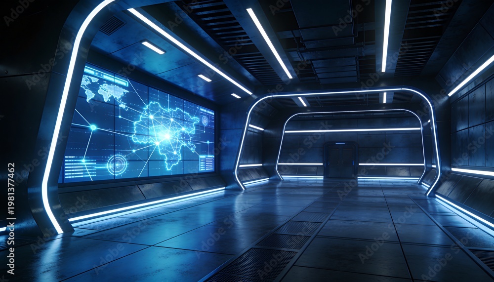 Obraz premium Modern software developer leveraging AI algorithms and data analysis at computer workstation, glowing code lines, digital technology concept for optimized business operations