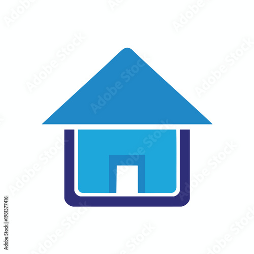 Modern Minimalist House Icon for Real Estate and Architecture Design