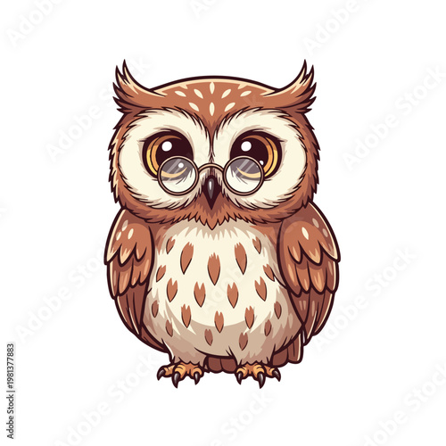 Cute Cartoon Owl Illustration for Nature and Wildlife Projects