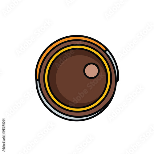 Close up of a Coffee Cup with Steaming Hot Drink on a Wooden Table