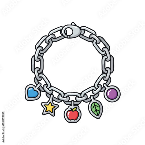 Colorful Children s Bracelet with Charms and Symbols for Kids Accessory