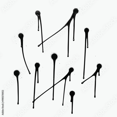 Abstract Art with Ink Drips and Strokes for Creative Design