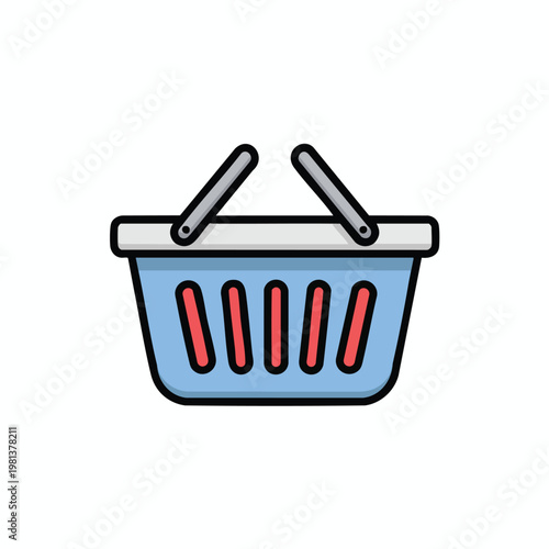 Simple Illustration of a Shopping Basket for Retail and Ecommerce Content