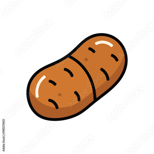 Cartoon Potato Illustration Cute and Simplified Design for Food and Nutrition Themes
