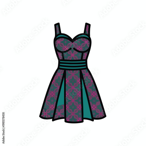 Elegant Sleeveless Dress with Patterned Design for Fashion and Special Occasions