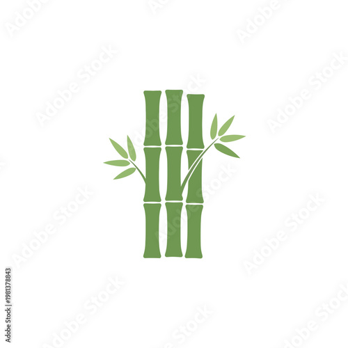 Vibrant green bamboo illustration, a symbol of organic growth and natural beauty, suitable for peaceful and environmentally conscious designs and branding