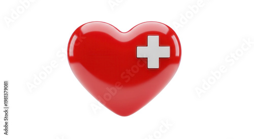 3d icon of hospital heart, health care and medical concept.
