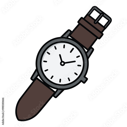 Stylish Classic Wristwatch with Leather Strap for Fashion and Time Management