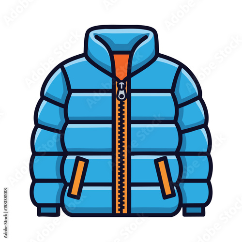 Stylish Blue Puffer Jacket for Men and Women Warm Outerwear for Cold Weather
