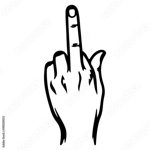 Middle Finger Gesture Icon Vector Illustration.