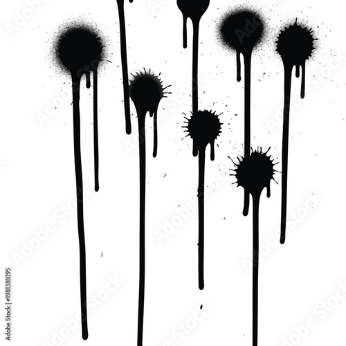 Abstract Black Ink Drip Art for Creative Design and Modern Visuals