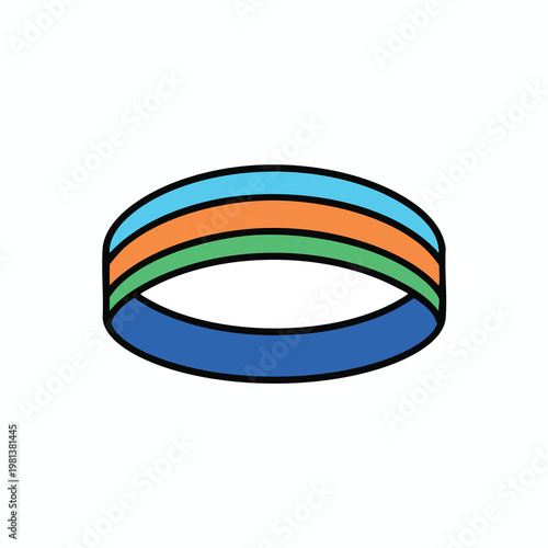 Colorful Rubber Band Circle on White Background for Creative Crafts and DIY Projects