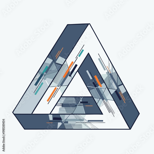 Futuristic Abstract Geometric Art with Modern Design Elements