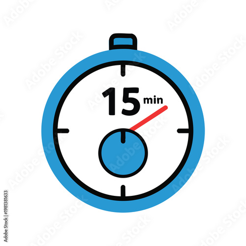 Simple Stopwatch Timer Showing 15 Minutes for Time Management and Productivity