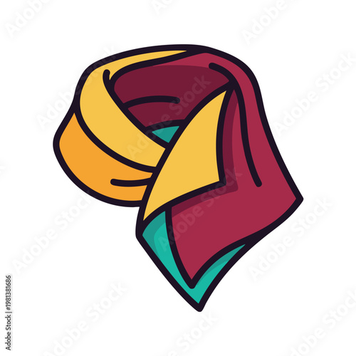 Colorful Abstract Scarf Illustration for Fashion and Textile Design