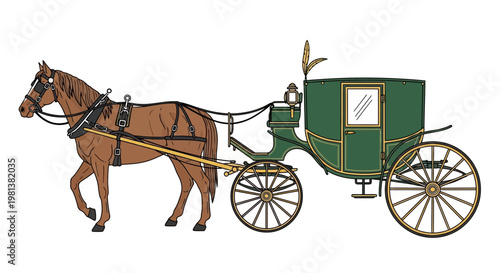 Horse-drawn carriage illustration