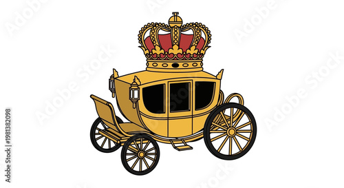 Royal Carriage with Crown - Luxury Transportation Icon