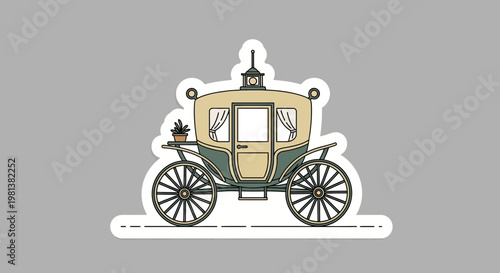 Vintage Horse Carriage Illustration