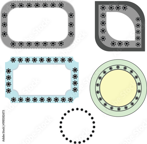 Minimalist Geometric UI Frame and Icon Elements

