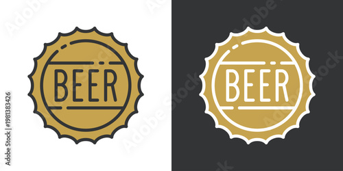 シンプルなビールの王冠のアイコン