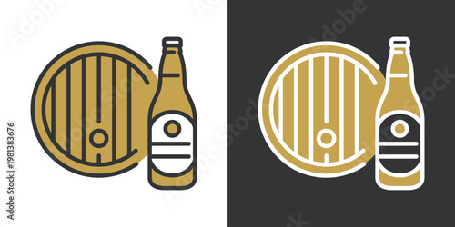 シンプルなビール樽のアイコン