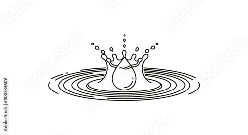 Water droplet splash graphic illustration.