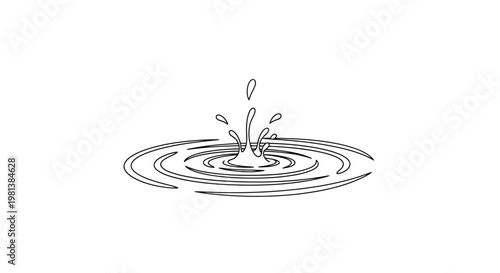 Water droplet creating ripples in a pond.