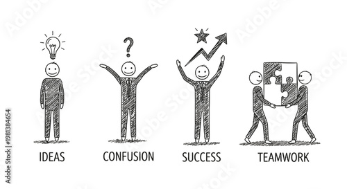 Business concepts and teamwork illustration.