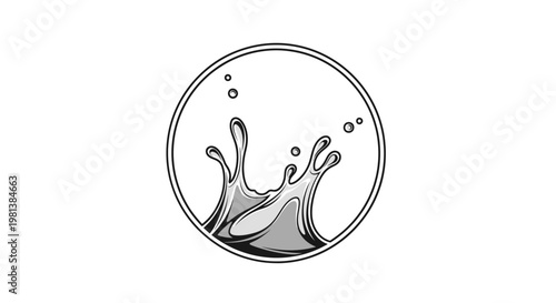 Splash of liquid in a circle.