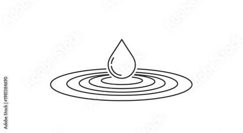 A single drop of water rippling in a pond.