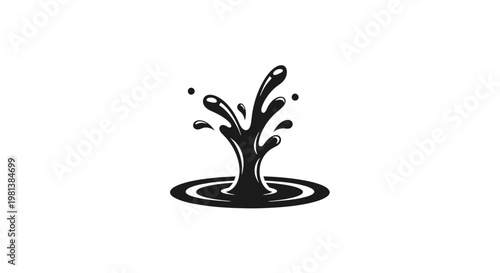 Black liquid splash on white background.