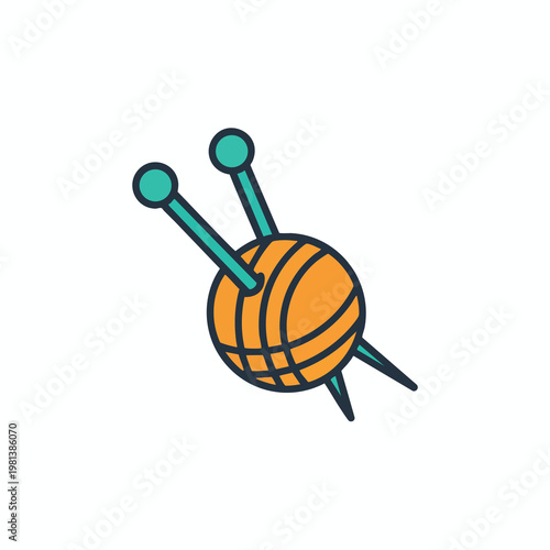 Creative Illustration of Embroidery Thread and Needle for Crafting and Textile Art