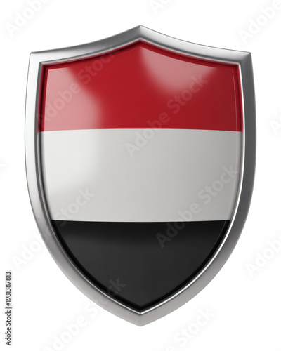Shiny emblem displaying the Yemen flag offers a strong symbol of national pride and heritage for diverse projects. Free Download Shiny emblem displaying the Yemen flag offers a strong symbol of national pride and heritage for diverse projects. - GFXLoad