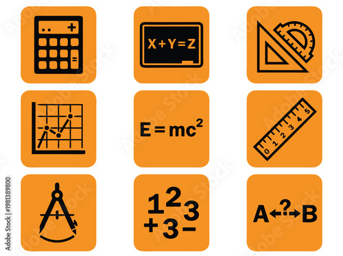 Mathematics Icons Collection.
