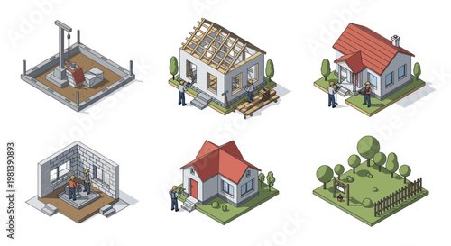 Stages of House Construction and Renovation Process Visualized.