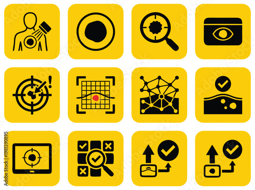 Medical Scan Technology Icons Set.
