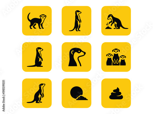 Meerkat Icons Set.